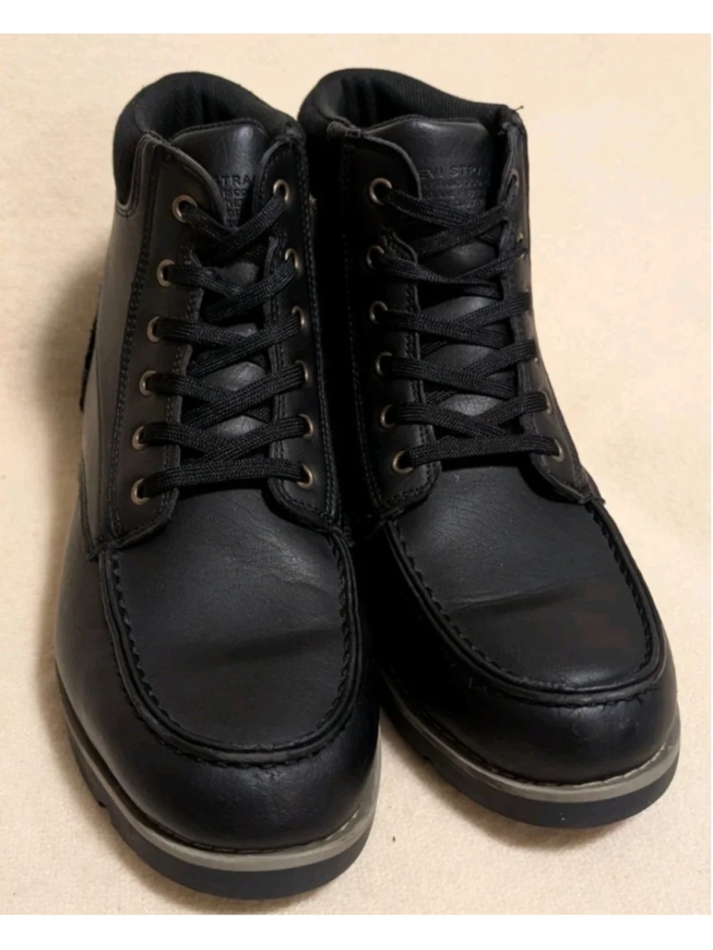 Levi's Mens Black Dean Moc Toe Lace Up Ankle Size 11 Boots F60